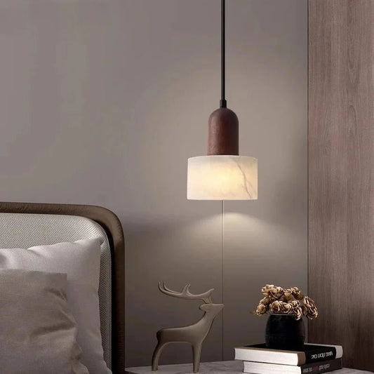 Wabi-Sabi White Marble Stone Pendant Light - Decorbites