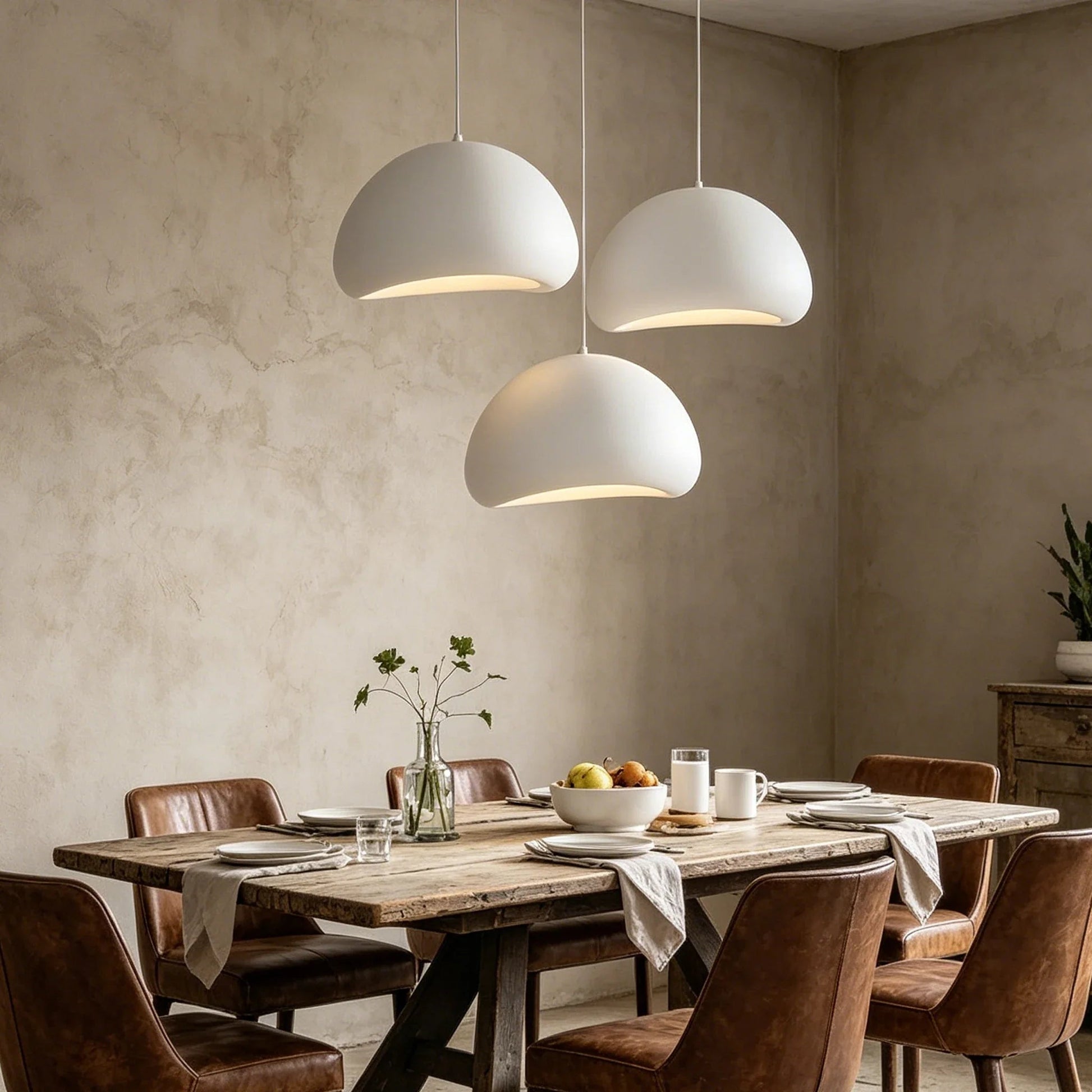 Wabi Sabi White Or Gray Sculpted Pendant Light - Decorbites