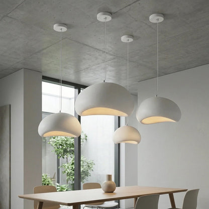 Wabi Sabi White Or Gray Sculpted Pendant Light - Decorbites