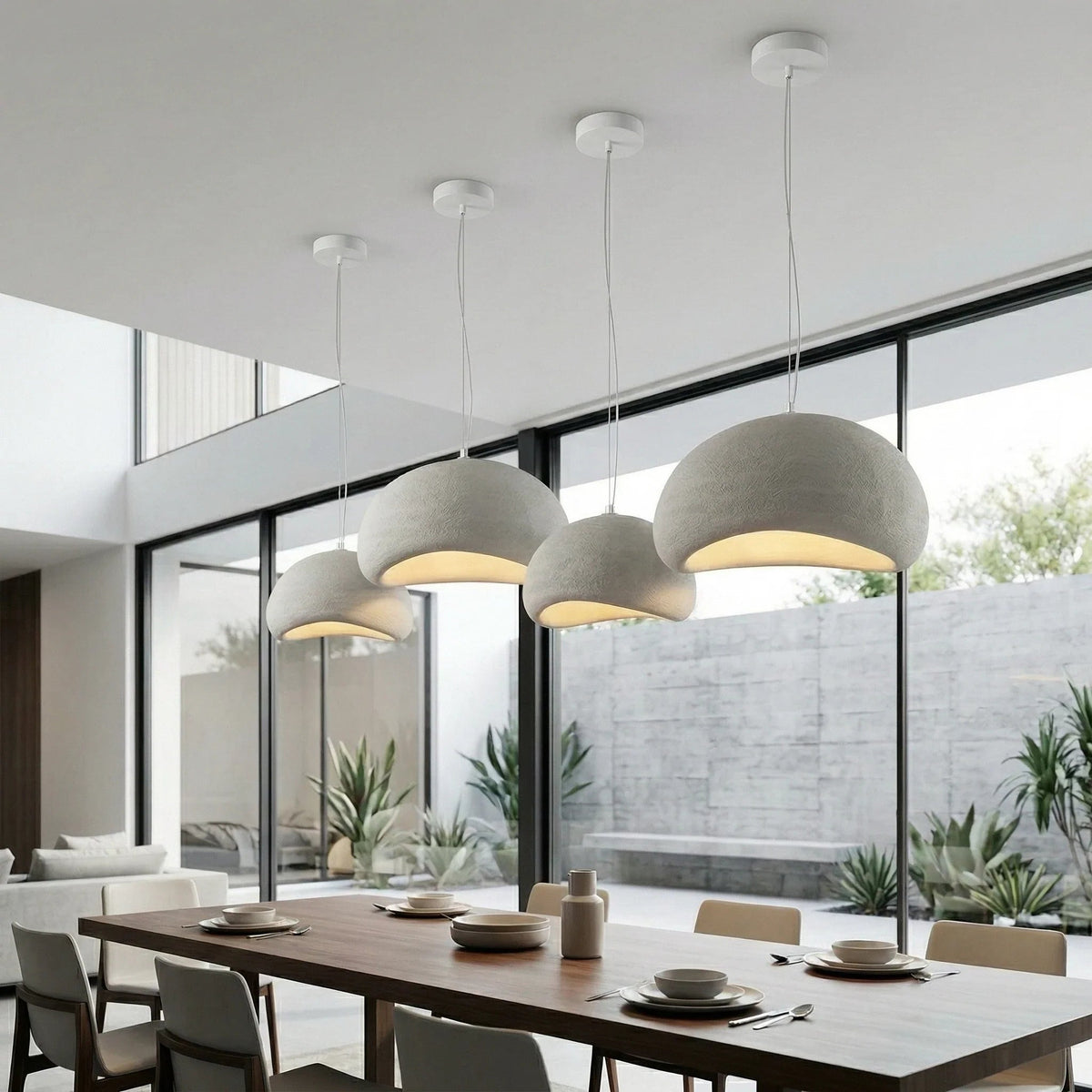 Wabi Sabi White Or Gray Sculpted Pendant Light - Decorbites