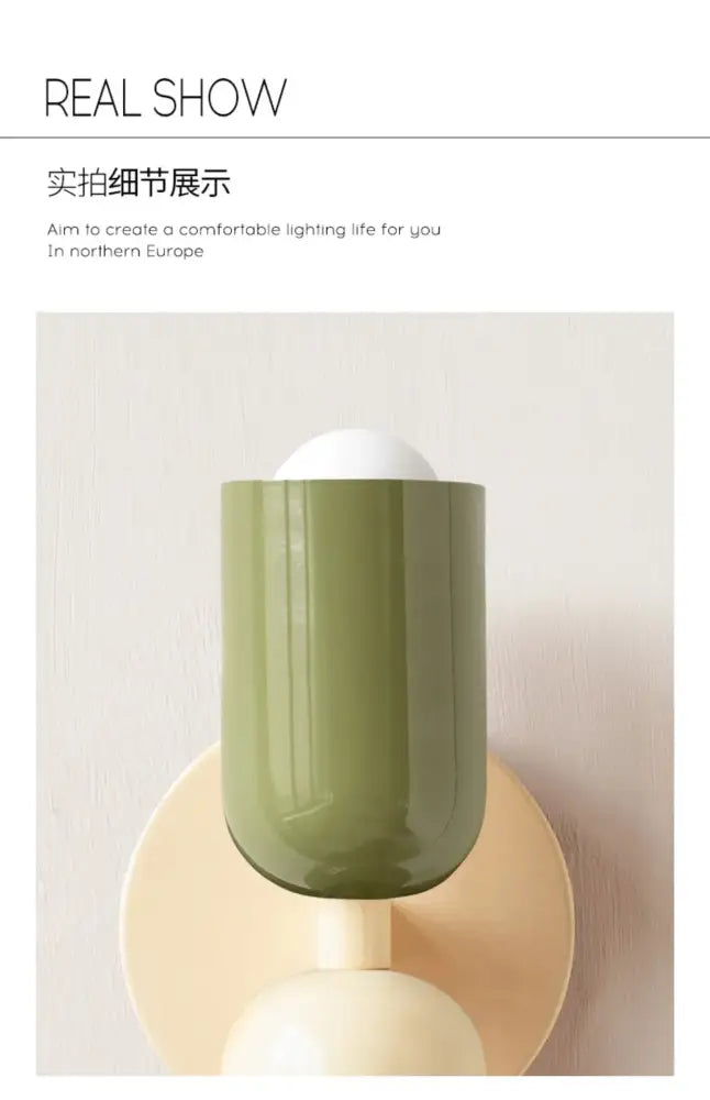 Decorbites green and cream light colorful wall sconce modern nordic minimalist wall lights for bedroom aisle living room