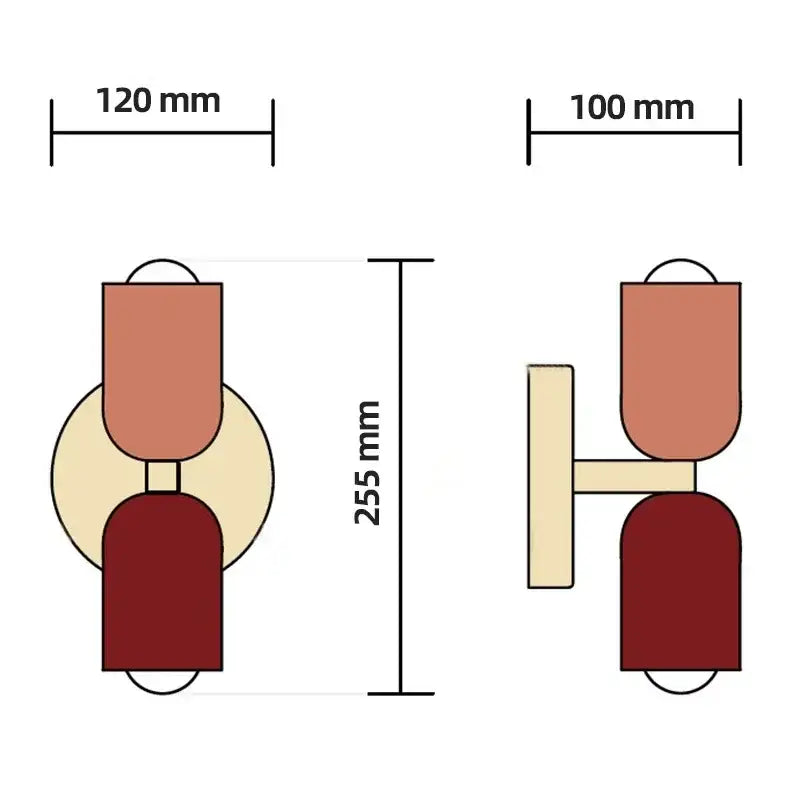 Decorbites™ colorful wall lights nordic minimalist wall sconce dimensions for bedroom and living room use