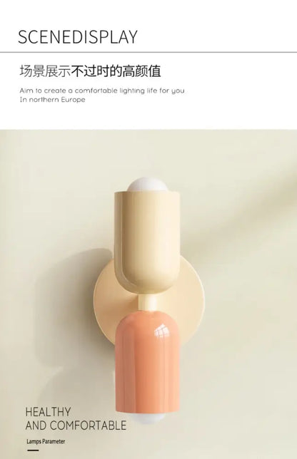 DecorBites™ two-toned wall sconce featuring colorful wall lights nordic style for bedroom and living room lighting