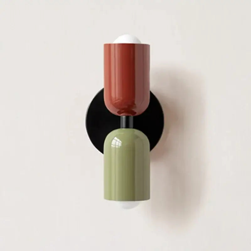 Decorbites two-toned wall sconce modern nordic minimalist colorful wall lights for bedroom living room bedside use
