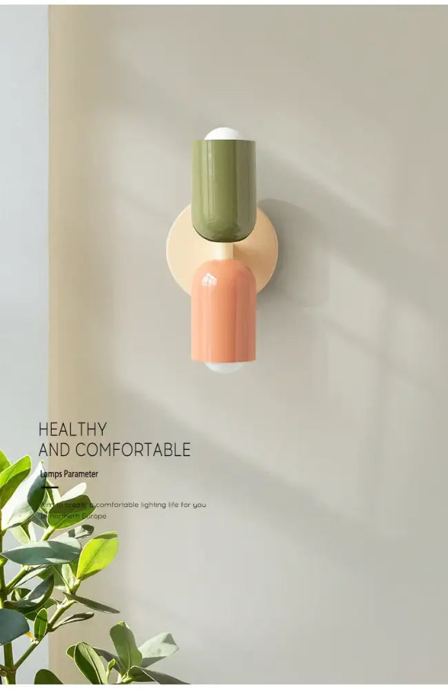 Decorbites two-toned wall sconce light colorful wall suitable for nordic minimalist modern bedroom and living room decor