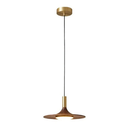 Walnut Three-Head Saucer Pendant Light - Decorbites