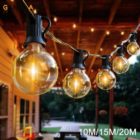 Warm g40 led shatterproof globe string lights with clear glass globes and twisted copper wiring for patio decorbites decor