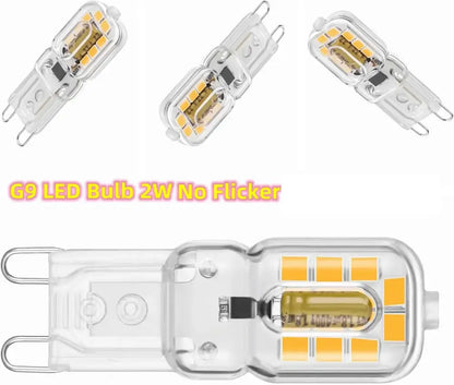 Clear decorbites g9 led bulb with 2w no flicker warm white diodes for living room lighting
