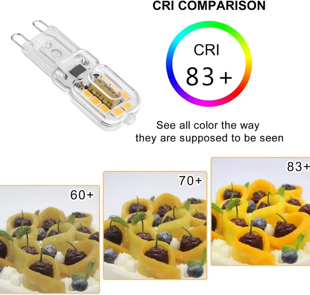Clear glass decorbites g9 led bulb with multiple yellow leds for warm white and cool white living room light decor