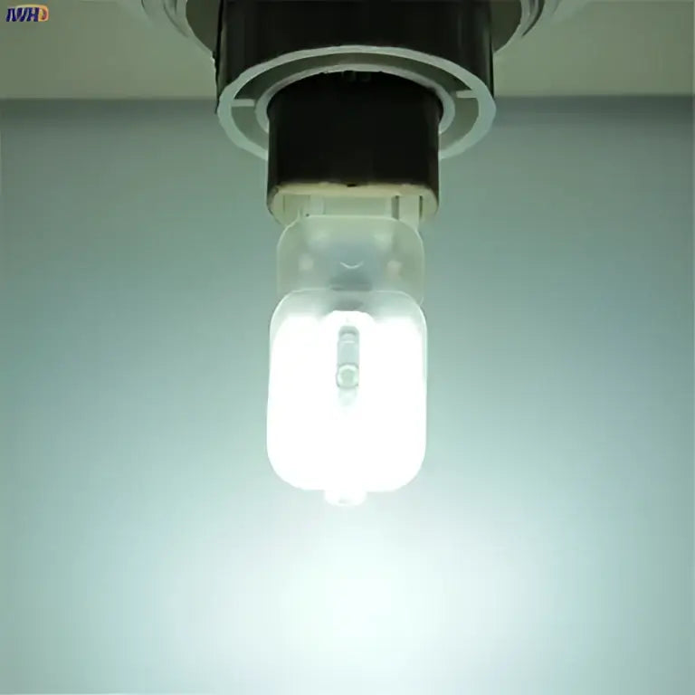 Bright white led corn light with clear glass housing and black base for ceiling mounting in bedroom chandeliers