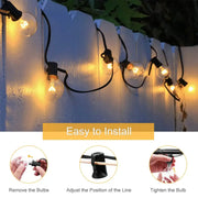 Warm white globe string lights with black cords decorbites g40 tungsten for outdoor garden fairy lighting
