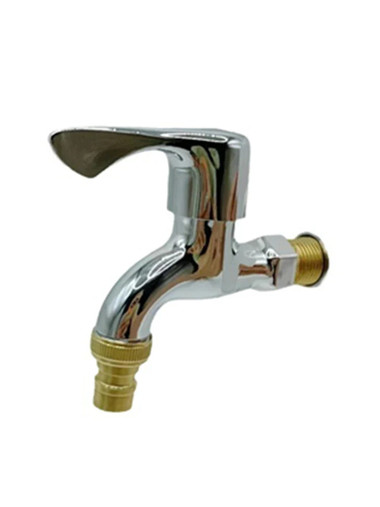 Chrome finished outdoor cold water tap with brass threaded connections for garden balcony bidet tap use