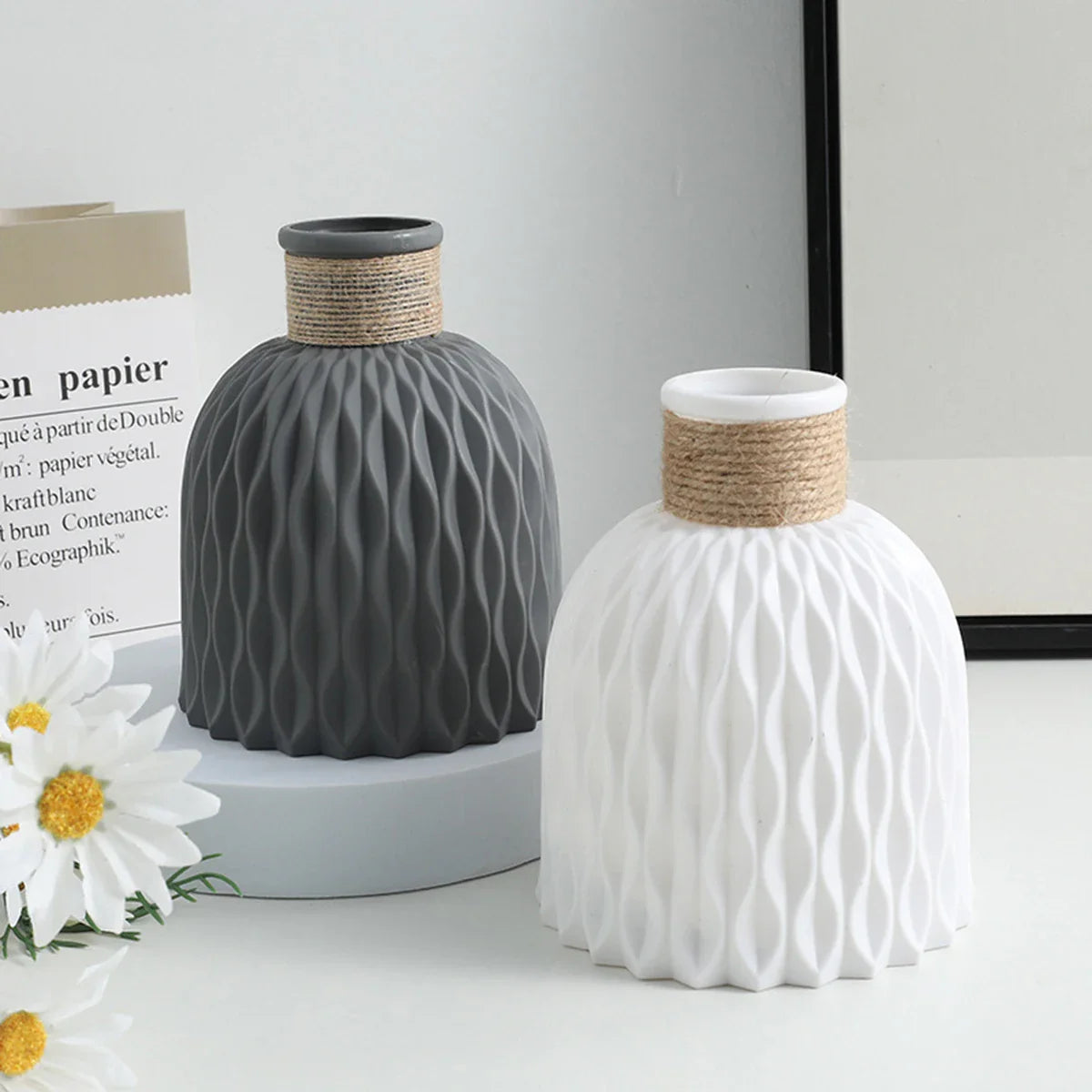 Water Ripple Plastic Vase - Modern Nordic Style