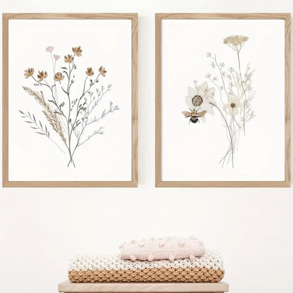 Watercolor Flower Posters Set: Botanical Canvas Art - Posters