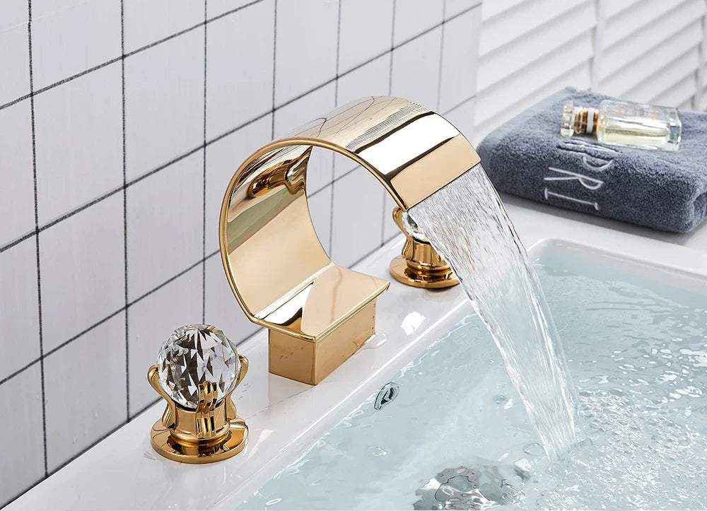 Waterfall Bathroom Basin Faucet - Hot/Cold Mixer