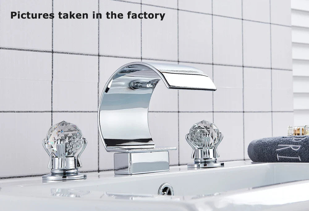 Waterfall Bathroom Basin Faucet - Hot/Cold Mixer