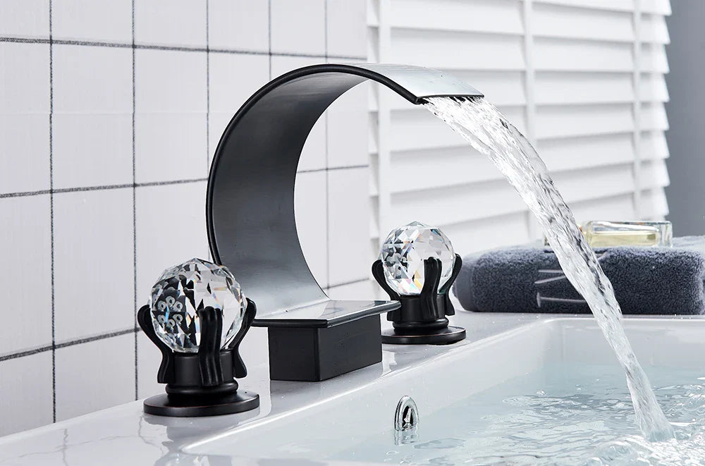 Waterfall Bathroom Basin Faucet - Hot/Cold Mixer