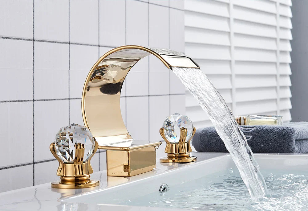 Waterfall Bathroom Basin Faucet - Hot/Cold Mixer