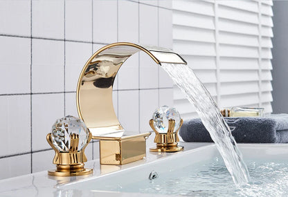 Waterfall Bathroom Basin Faucet - Hot/Cold Mixer