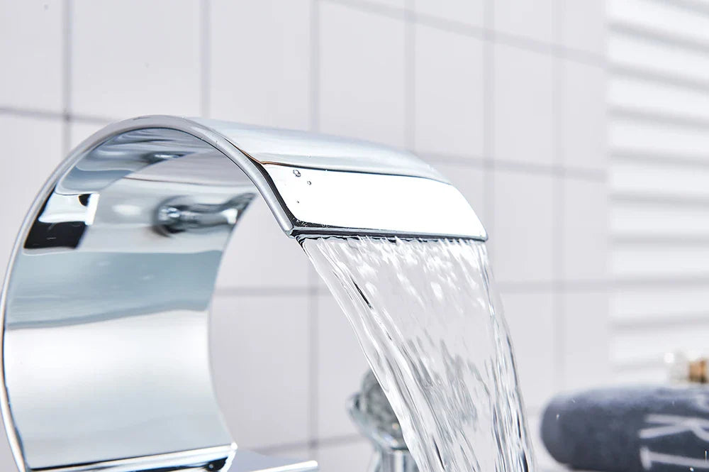 Waterfall Bathroom Basin Faucet - Hot/Cold Mixer