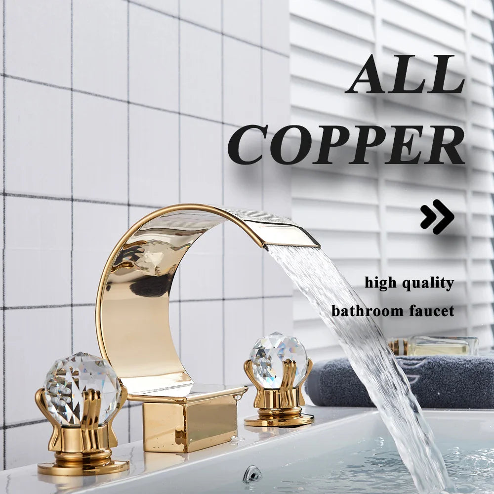 Waterfall Bathroom Basin Faucet - Hot/Cold Mixer