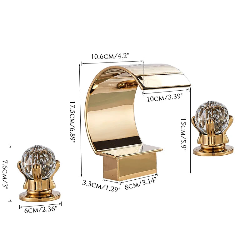 Waterfall Bathroom Basin Faucet - Hot/Cold Mixer