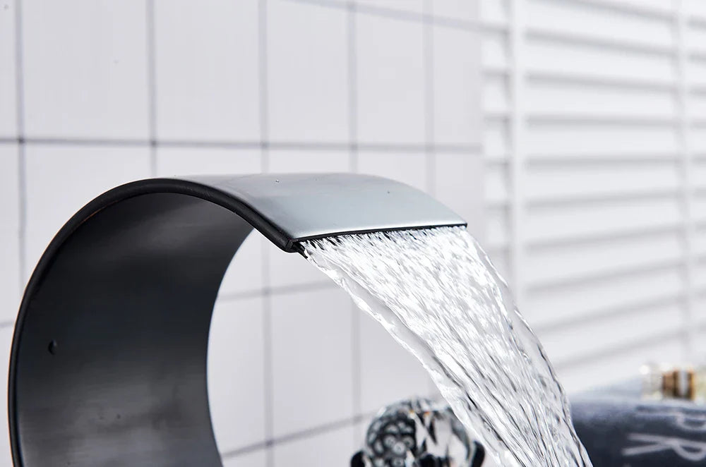 Waterfall Bathroom Basin Faucet - Hot/Cold Mixer