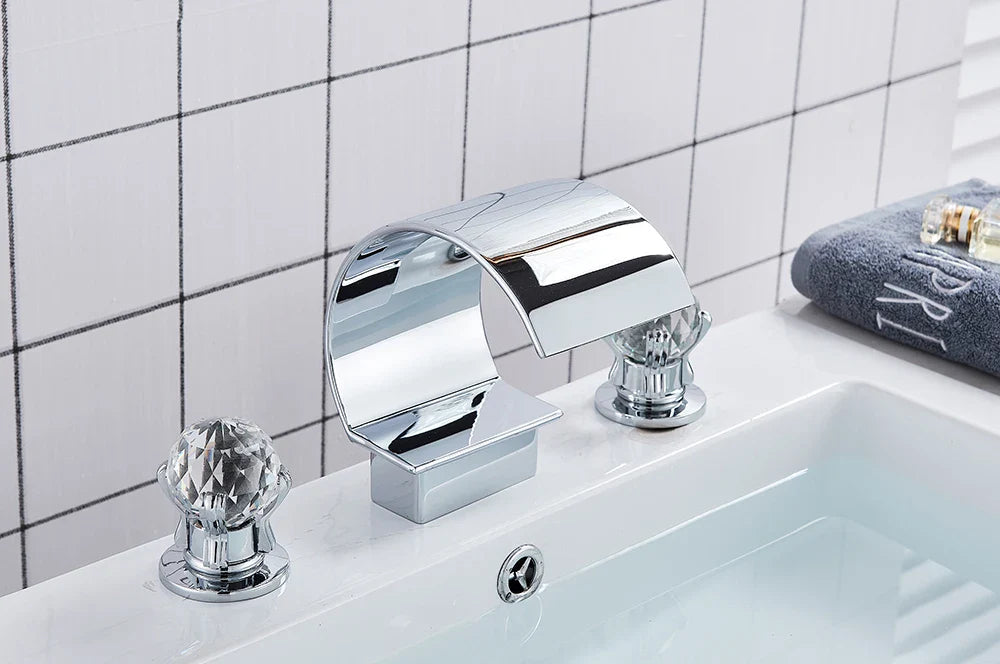 Waterfall Bathroom Basin Faucet - Hot/Cold Mixer