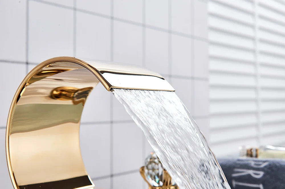 Waterfall Bathroom Basin Faucet - Hot/Cold Mixer