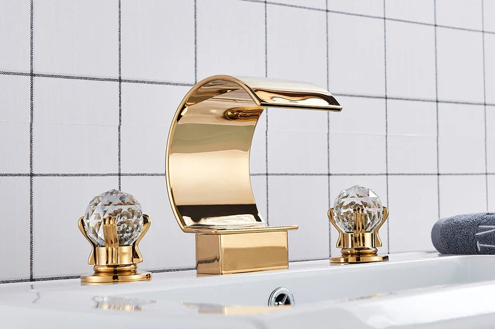 Waterfall Bathroom Basin Faucet - Hot/Cold Mixer