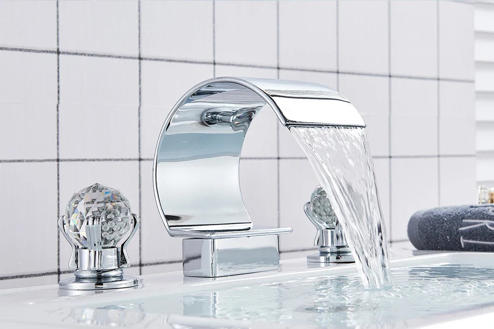 Waterfall Bathroom Basin Faucet - Hot/Cold Mixer