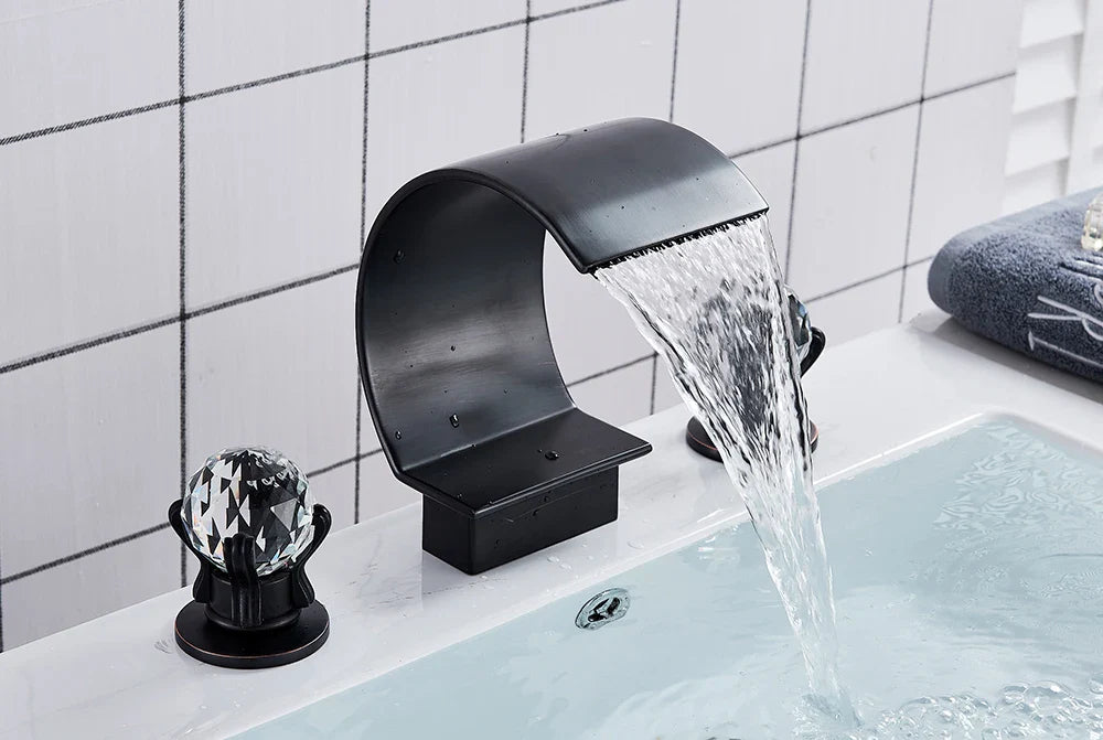 Waterfall Bathroom Basin Faucet - Hot/Cold Mixer