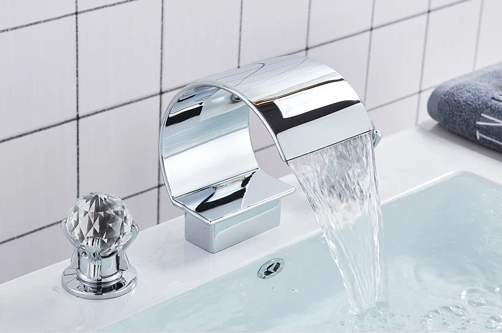 Waterfall Bathroom Basin Faucet - Hot/Cold Mixer