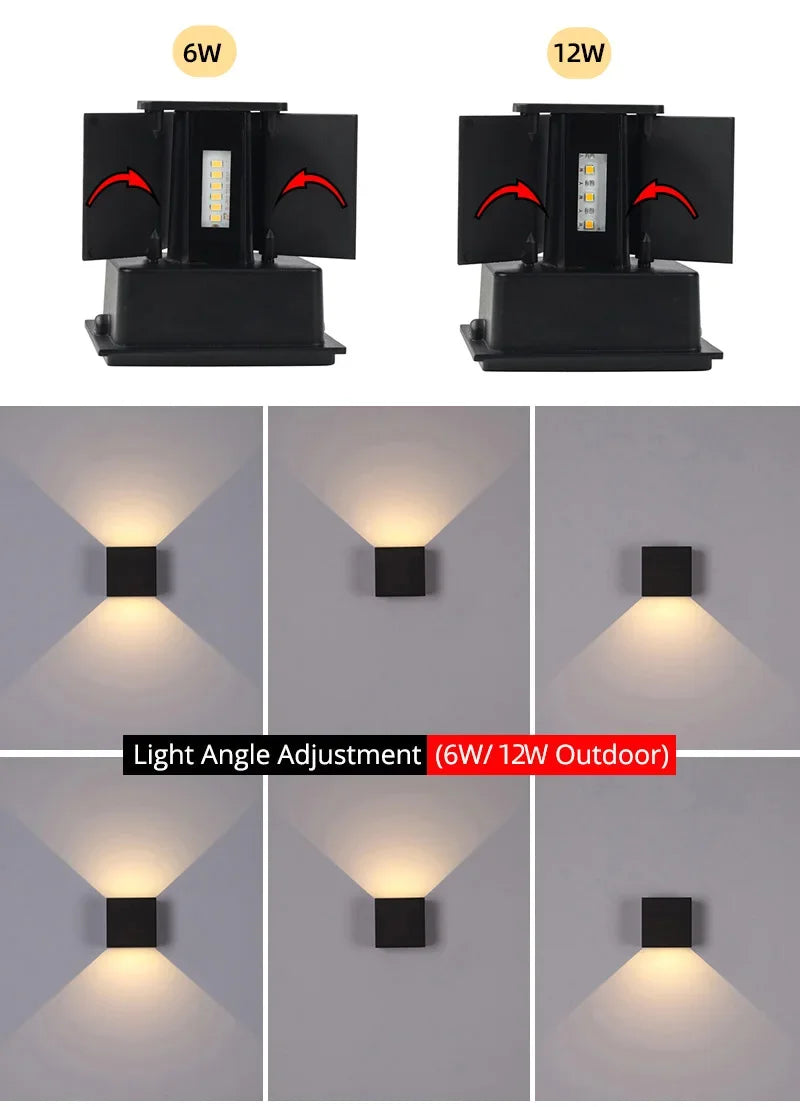 Waterproof Aluminum LED Wall Lamp - Outdoor & Indoor Lighting