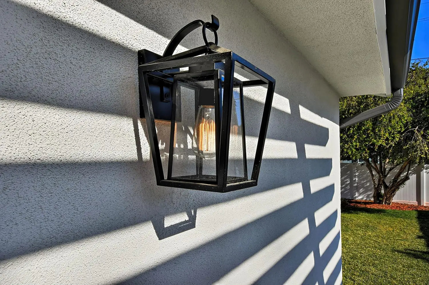 ’Waterproof Outdoor Wall Light with Glass Shades’ - black / United States