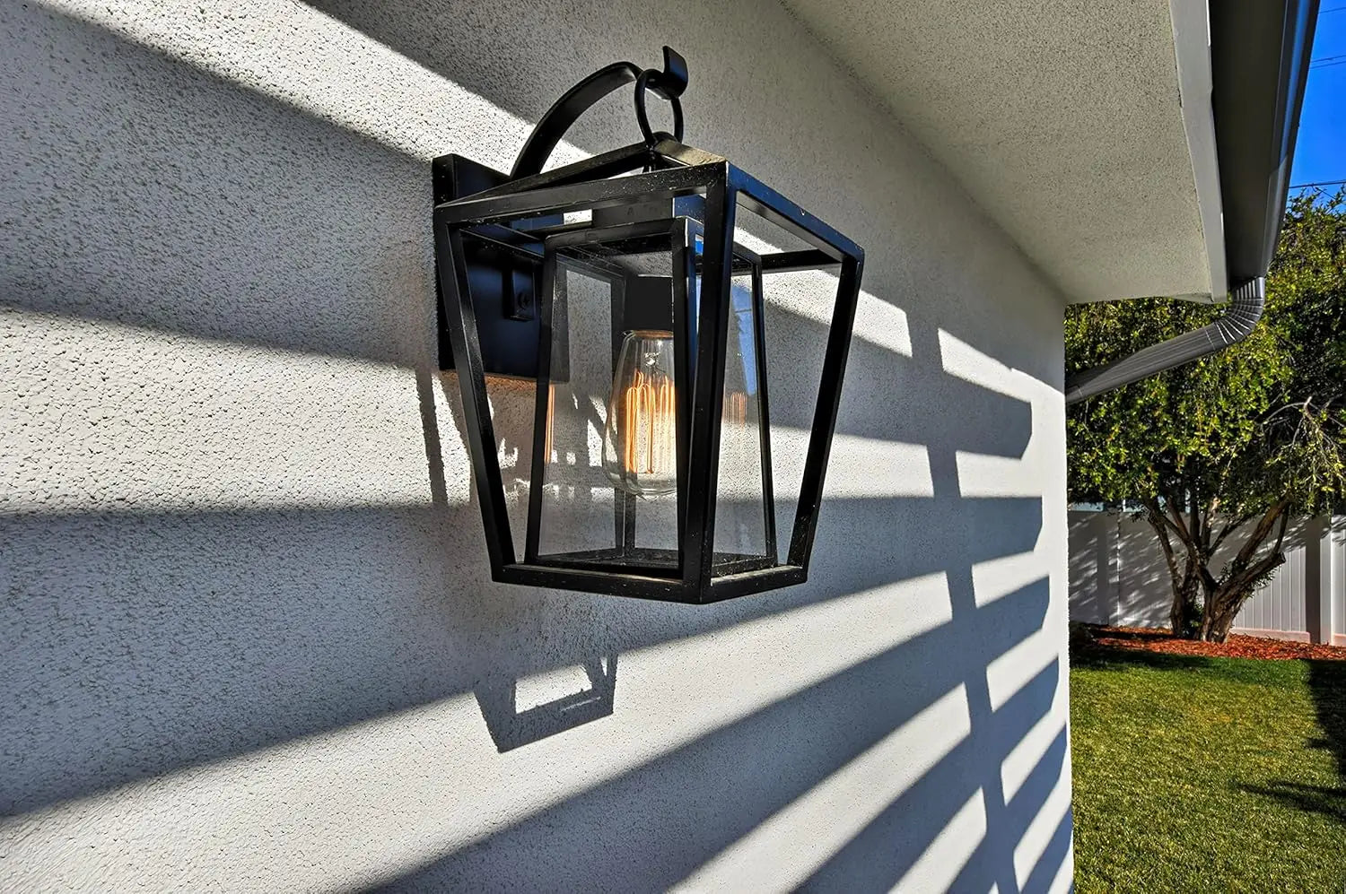 ’Waterproof Outdoor Wall Light with Glass Shades’ - black / United States