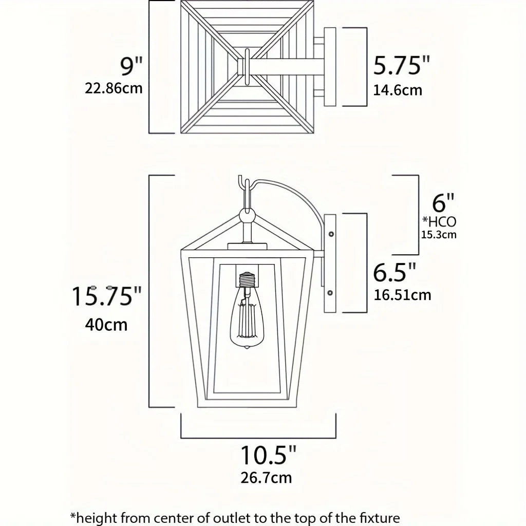 ’Waterproof Outdoor Wall Light with Glass Shades’ - black / United States