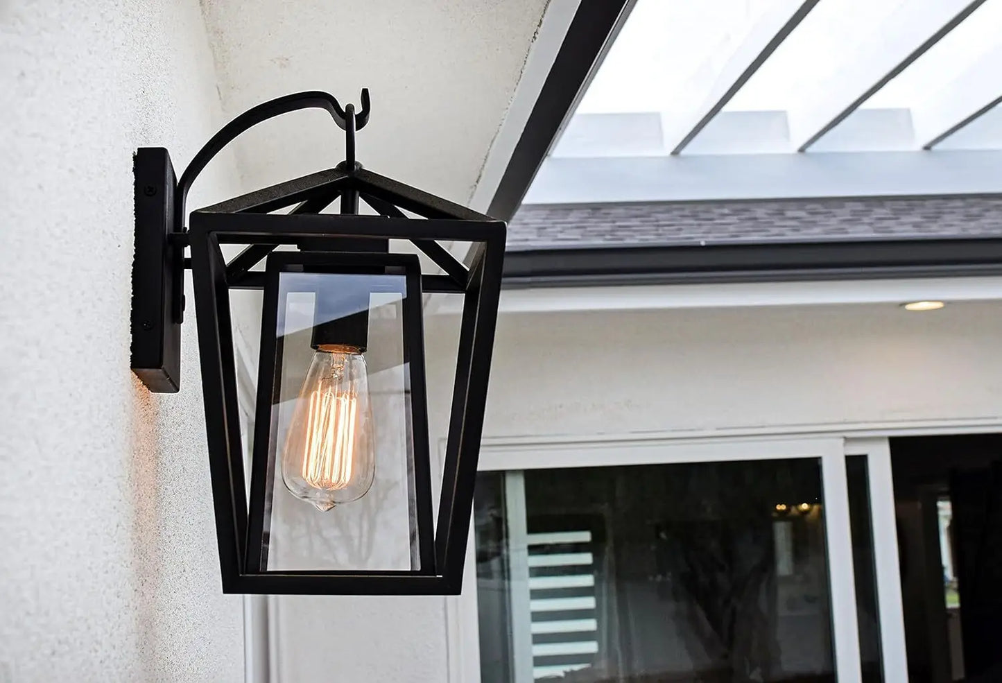’Waterproof Outdoor Wall Light with Glass Shades’ - black / United States