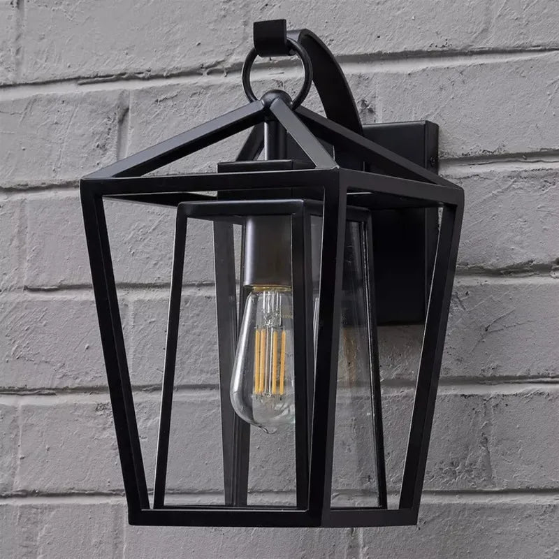 ’Waterproof Outdoor Wall Light with Glass Shades’ - black / United States
