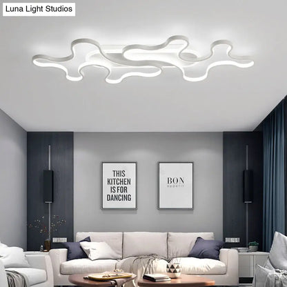 DecorBites™ DecorBites™ Wave Acrylic Flush Mount LED Ceiling Light in Simple Style - White Light
