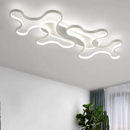 DecorBites™ DecorBites™ Wave Acrylic Flush Mount LED Ceiling Light in Simple Style - White Light