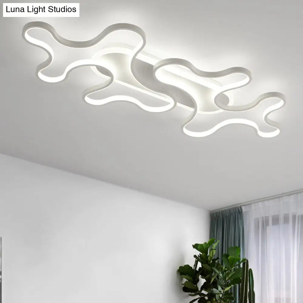 DecorBites™ DecorBites™ Wave Acrylic Flush Mount LED Ceiling Light in Simple Style - White Light