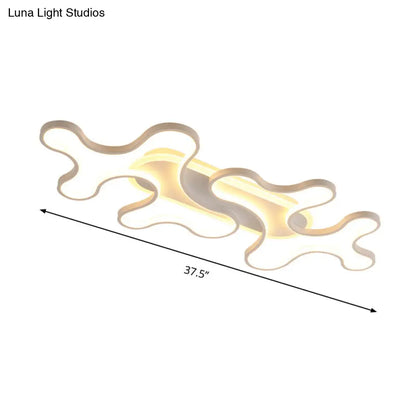 DecorBites™ DecorBites™ Wave Acrylic Flush Mount LED Ceiling Light in Simple Style - White Light