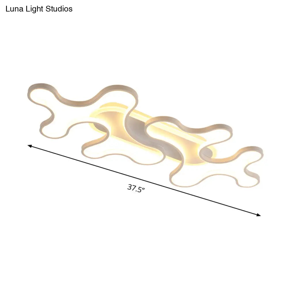 DecorBites™ DecorBites™ Wave Acrylic Flush Mount LED Ceiling Light in Simple Style - White Light