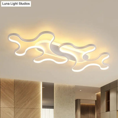 DecorBites™ DecorBites™ Wave Acrylic Flush Mount LED Ceiling Light in Simple Style - White Light