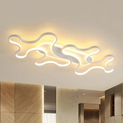 DecorBites™ DecorBites™ Wave Acrylic Flush Mount LED Ceiling Light in Simple Style - White Light
