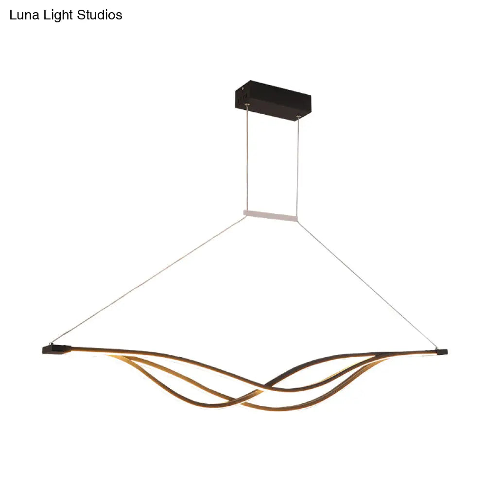 ديكوربايتس™ - مصباح جزيرة LED معدني على شكل موجة: مصباح معلق بسيط لغرفة الطعام