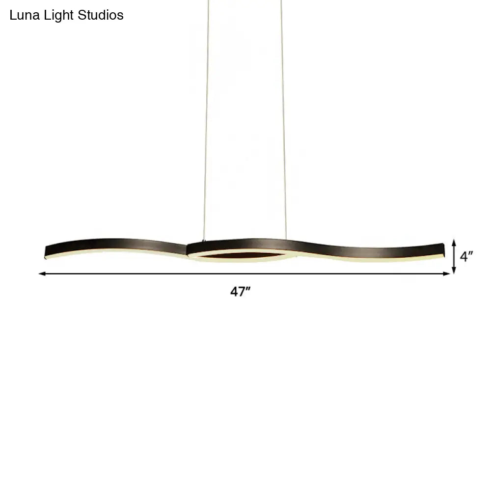 Lámpara de techo colgante LED moderna de acrílico ondulado: luz cálida/blanca, 39"/41" de ancho