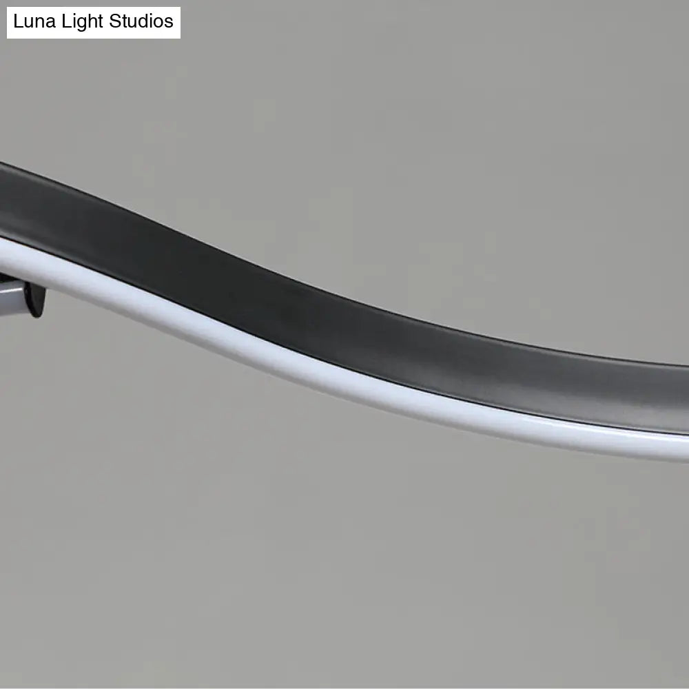 Lámpara de techo colgante LED moderna de acrílico ondulado: luz cálida/blanca, 39"/41" de ancho