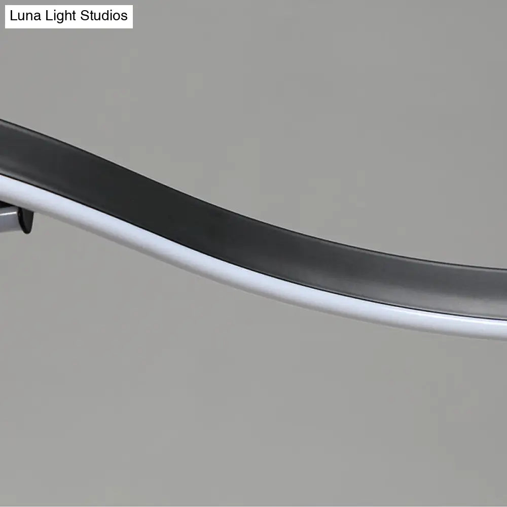 Lámpara de techo colgante LED moderna de acrílico ondulado: luz cálida/blanca, 39"/41" de ancho